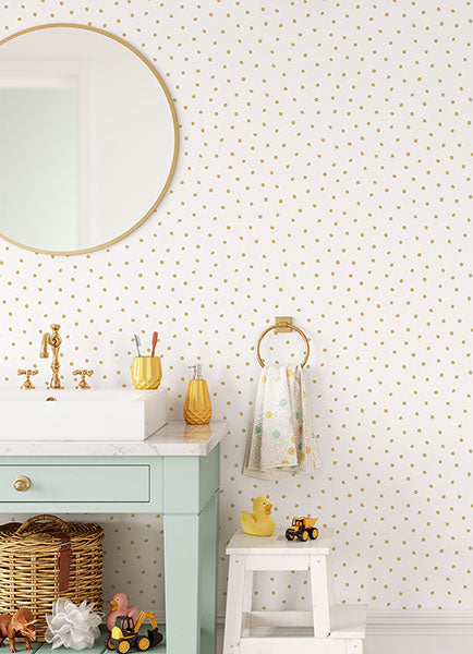 media image for Pixie Gold Dots Wallpaper from the Fable Collection by Brewster 25