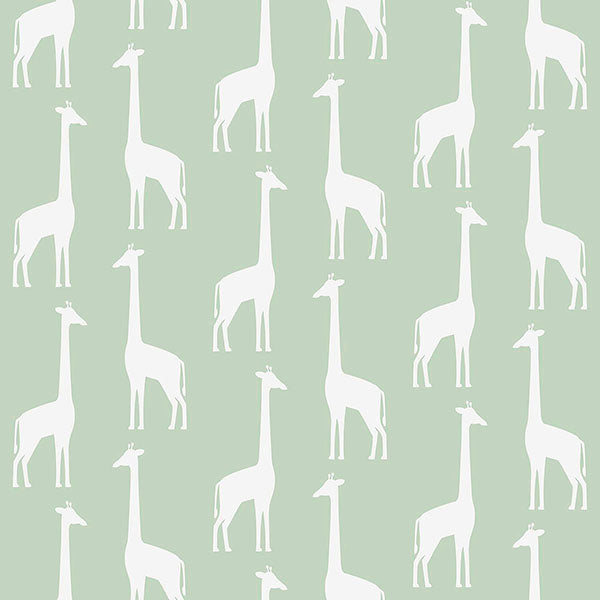 media image for sample vivi sage giraffe wallpaper from the fable collection by brewster 1 294