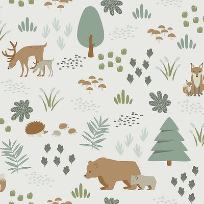 product image of Finola Moss Bears Wallpaper from the Fable Collection by Brewster 543