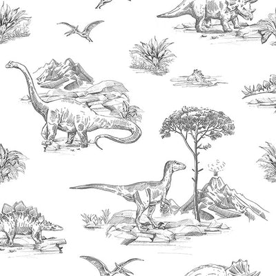 product image for Isolde Charcoal Dinosaurs Wallpaper from the Fable Collection by Brewster 39