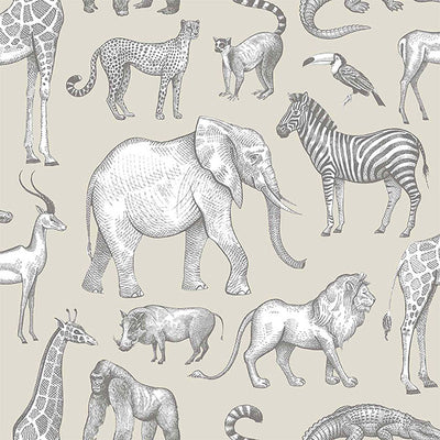 product image of Kenji Taupe Safari Wallpaper from the Fable Collection by Brewster 561