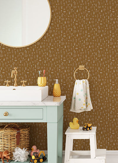 product image for Tatula Chestnut Floral Wallpaper from the Fable Collection by Brewster 10