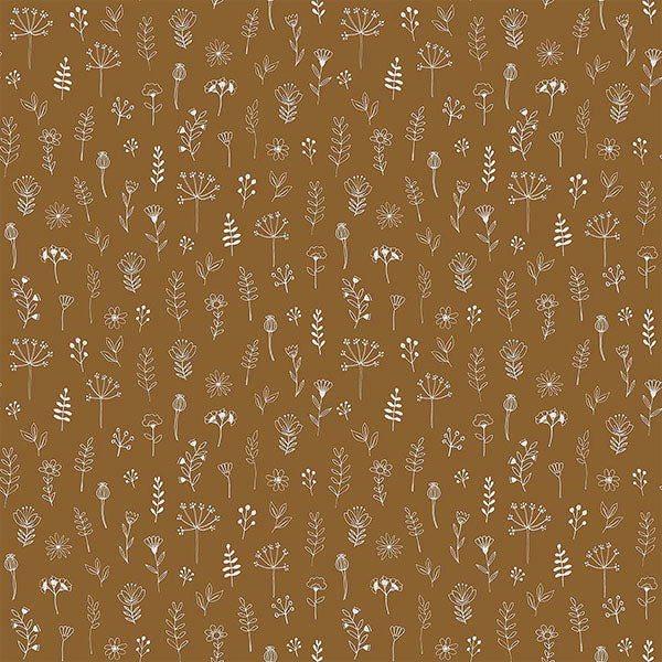media image for Tatula Chestnut Floral Wallpaper from the Fable Collection by Brewster 247