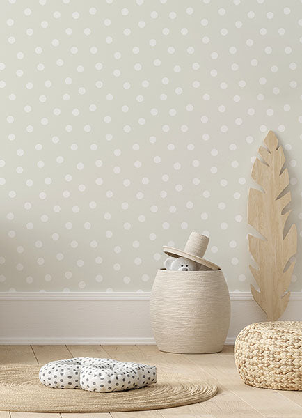 media image for Jubilee Silver Dots Wallpaper from the Fable Collection by Brewster 232