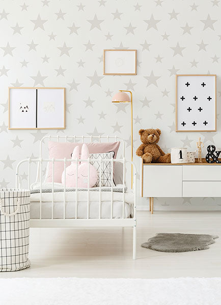media image for Amira Cream Stars Wallpaper from the Fable Collection by Brewster 289