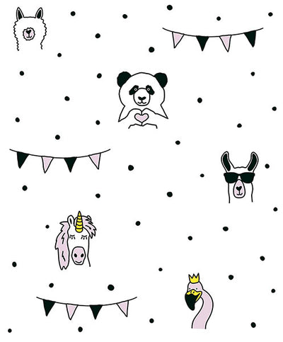 product image for Orlow Pink Llama Wallpaper from the Fable Collection by Brewster 80