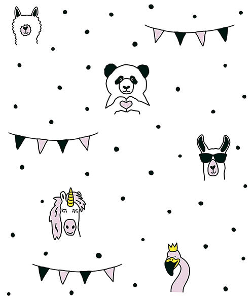 media image for Orlow Pink Llama Wallpaper from the Fable Collection by Brewster 28
