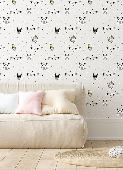 product image for Orlow Pink Llama Wallpaper from the Fable Collection by Brewster 52