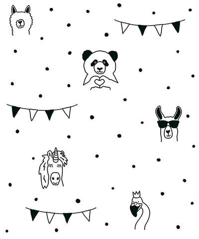 product image of Orlow Black Llama Wallpaper from the Fable Collection by Brewster 537