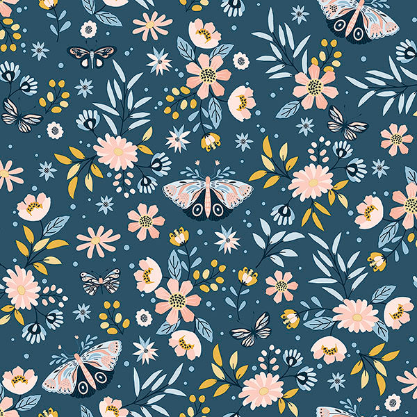 media image for Zev Blue Butterfly Wallpaper from the Fable Collection by Brewster 283