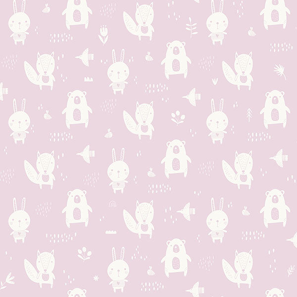 media image for Bitsy Pink Woodland Wallpaper from the Fable Collection by Brewster 235