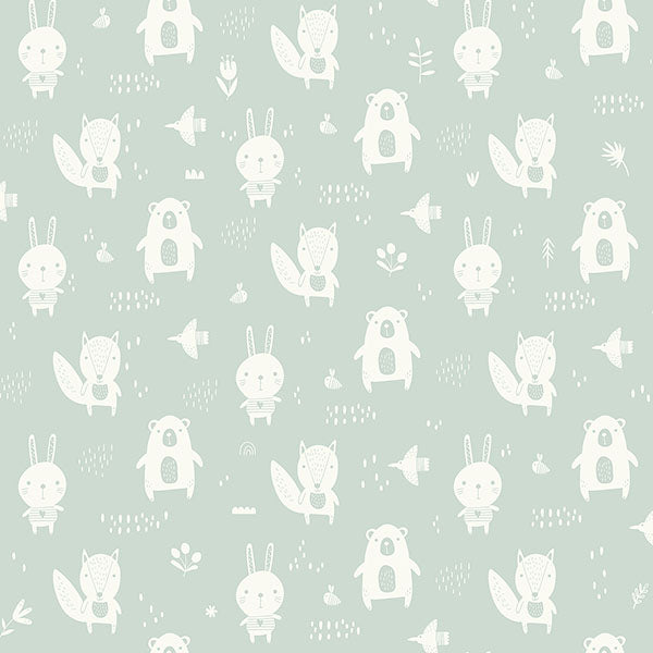 media image for Bitsy Mint Woodland Wallpaper from the Fable Collection by Brewster 261