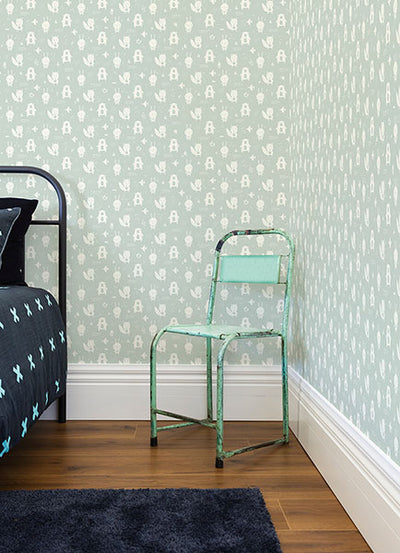 product image for Bitsy Mint Woodland Wallpaper from the Fable Collection by Brewster 35