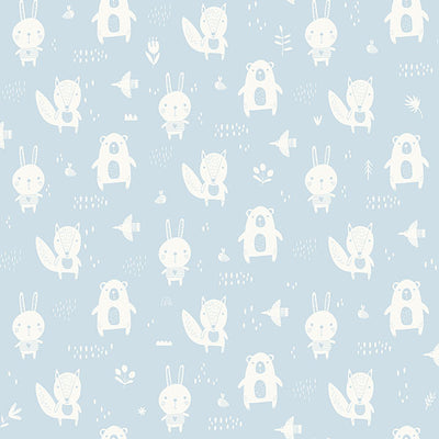 product image of Bitsy Sky Blue Woodland Wallpaper from the Fable Collection by Brewster 573