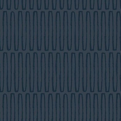 product image of Lars Navy Retro Wave Wallpaper from Hannah Collection by Brewster 579