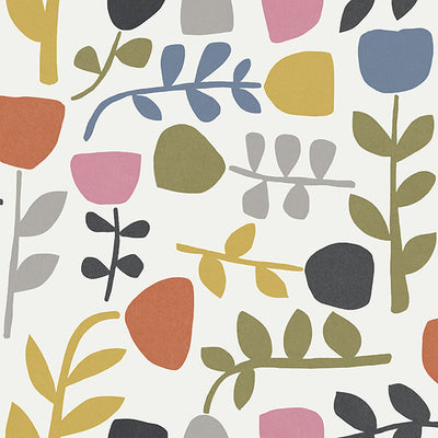 product image of Juni Multicolor Abstract Tulips Wallpaper from Hannah Collection by Brewster 54