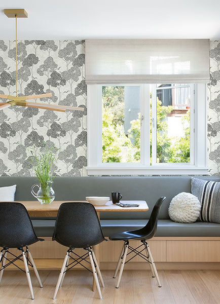 media image for Lykke Black Textured Tree Wallpaper from Hannah Collection by Brewster 274