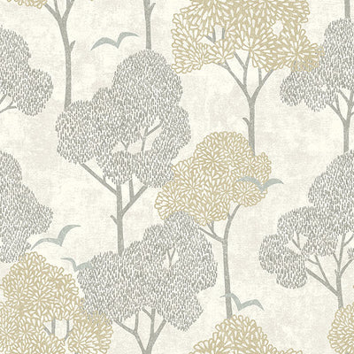 product image of Lykke Neutral Textured Tree Wallpaper from Hannah Collection by Brewster 568