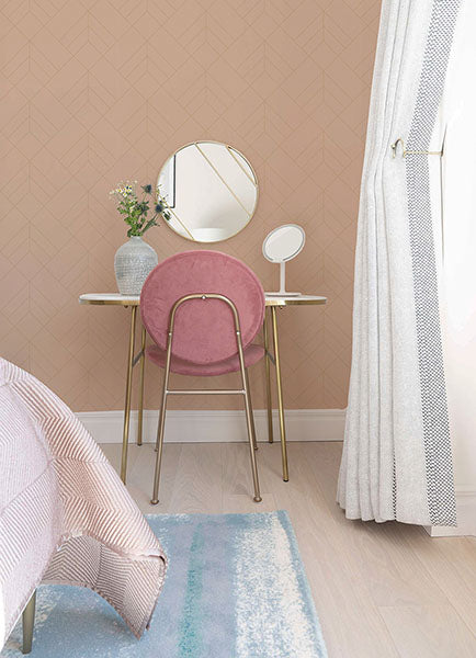 media image for Sander Light Pink Geometric Wallpaper from Hannah Collection by Brewster 292