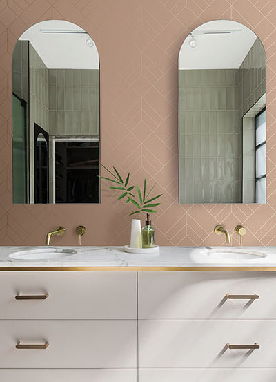 product image for Sander Light Pink Geometric Wallpaper from Hannah Collection by Brewster 79