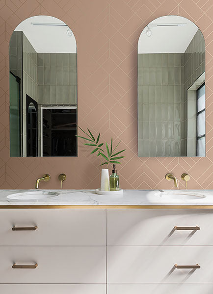 media image for Sander Light Pink Geometric Wallpaper from Hannah Collection by Brewster 277