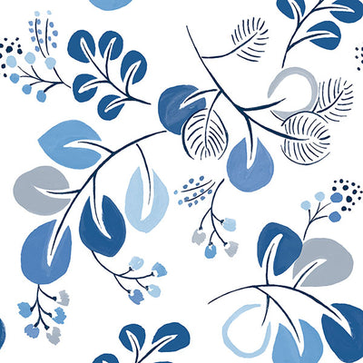 product image of Jonah Blue Leaf Trail Wallpaper from Hannah Collection by Brewster 597