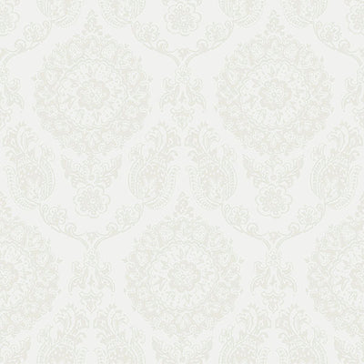 product image for Helm Damask White Floral Medallion Wallpaper 5