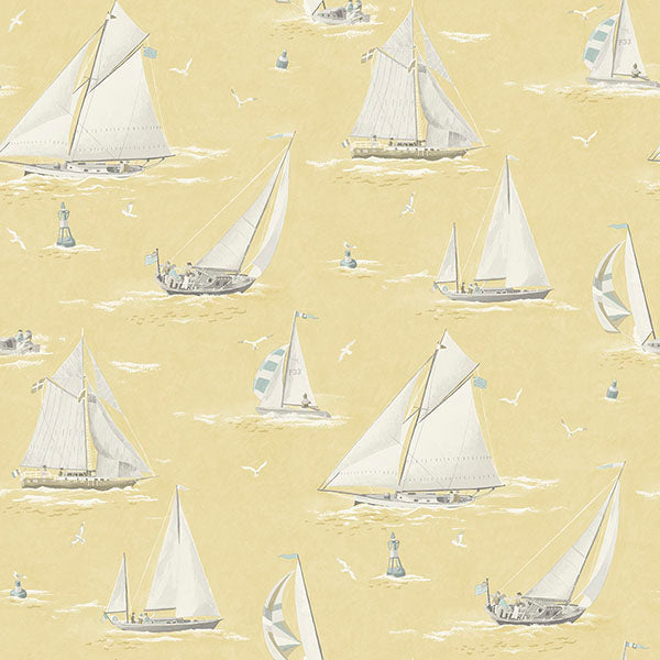 media image for Leeward Yellow Sailboat Wallpaper 281