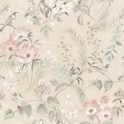 product image of Frederique Blush Bloom Wallpaper from the Delphine Collection by Brewster 547