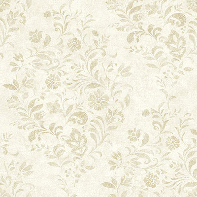 product image of Isidore Wheat Scroll Wallpaper from the Delphine Collection by Brewster 532