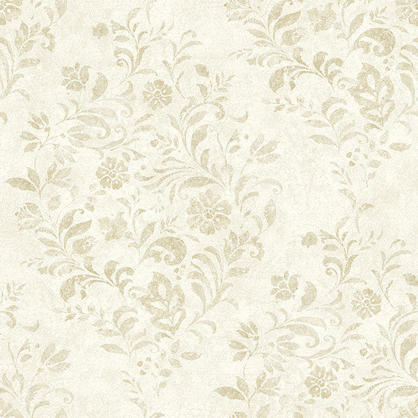 media image for Isidore Wheat Scroll Wallpaper from the Delphine Collection by Brewster 242