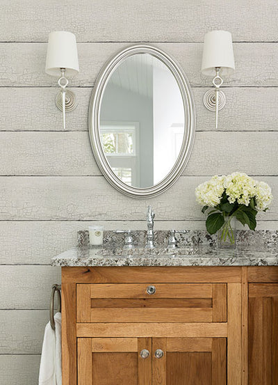 product image for Morgan White Distressed Wood Wallpaper from the Delphine Collection by Brewster 86