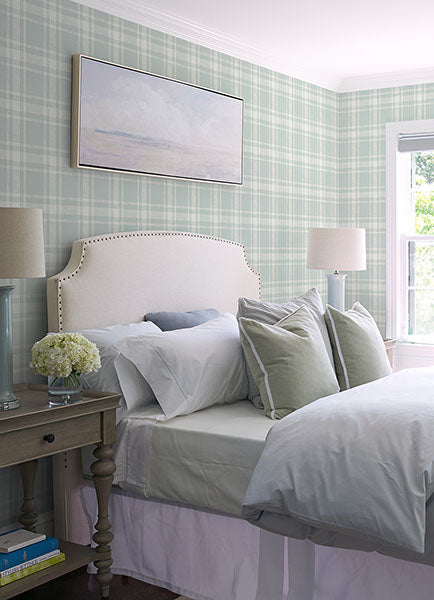 media image for Antoine Light Blue Flannel Wallpaper from the Delphine Collection by Brewster 223