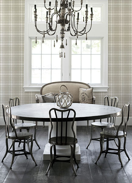 media image for Antoine Taupe Flannel Wallpaper from the Delphine Collection by Brewster 242