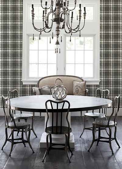product image for Antoine Charcoal Flannel Wallpaper from the Delphine Collection by Brewster 1