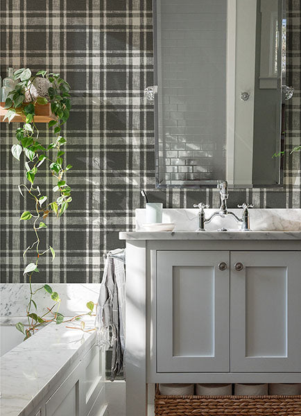 media image for Antoine Charcoal Flannel Wallpaper from the Delphine Collection by Brewster 21