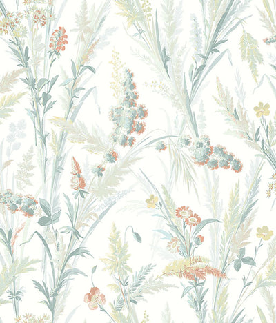 product image of Hillaire Teal Meadow Wallpaper from the Delphine Collection by Brewster 540