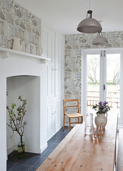 product image for Axelle Light Grey Stone Wallpaper from the Delphine Collection by Brewster 92