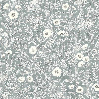 product image of Agathon Blue Floral Wallpaper from the Delphine Collection by Brewster 542