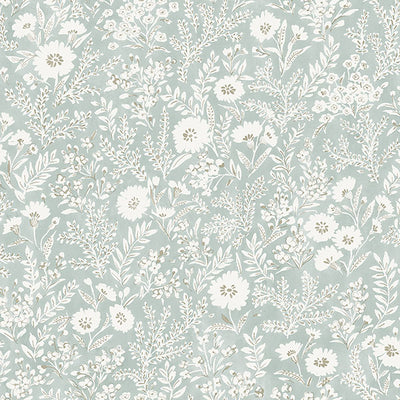 product image of Agathon Seafoam Floral Wallpaper from the Delphine Collection by Brewster 56