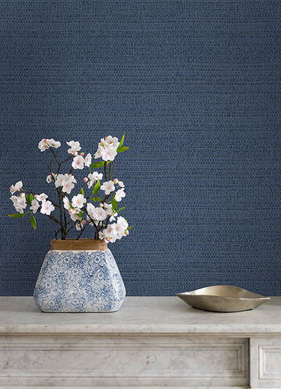 product image for Balantine Navy Weave Wallpaper from the Delphine Collection by Brewster 43