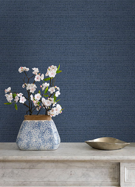media image for Balantine Navy Weave Wallpaper from the Delphine Collection by Brewster 224