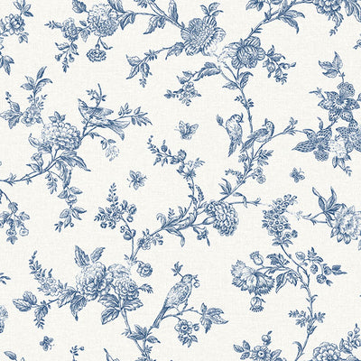 product image of Nightingale Navy Floral Trail Wallpaper from the Delphine Collection by Brewster 542