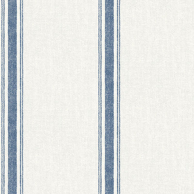 product image of Linette Navy Fabric Stripe Wallpaper from the Delphine Collection by Brewster 517