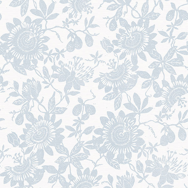 media image for Helen Light Blue Floral Trail Wallpaper from Georgia Collection by Brewster 218