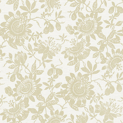 product image of Helen Gold Floral Trail Wallpaper from Georgia Collection by Brewster 561