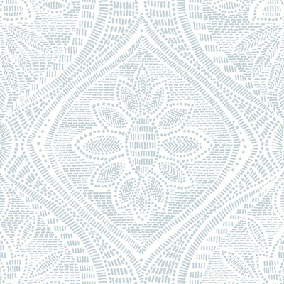 product image for Scout Light Blue Floral Ogee Wallpaper from Georgia Collection by Brewster 1