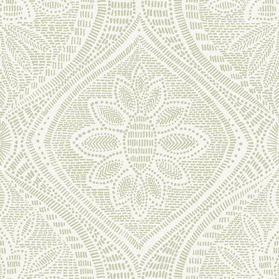 product image for Scout Moss Floral Ogee Wallpaper from Georgia Collection by Brewster 84