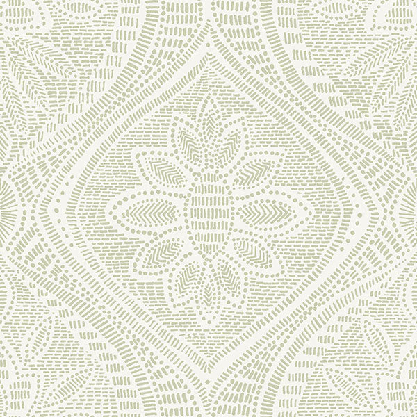 media image for Scout Moss Floral Ogee Wallpaper from Georgia Collection by Brewster 213