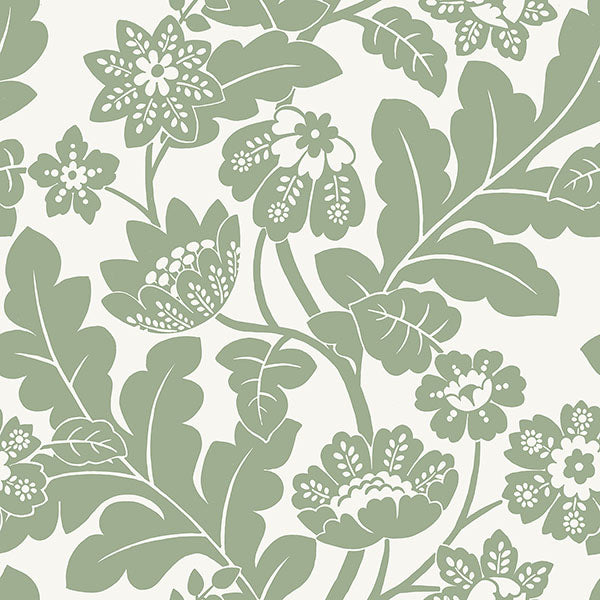 media image for Augusta Seafoam Flock Damask Wallpaper from Georgia Collection by Brewster 281